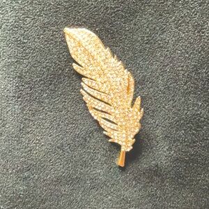 Gold Feather Brooch